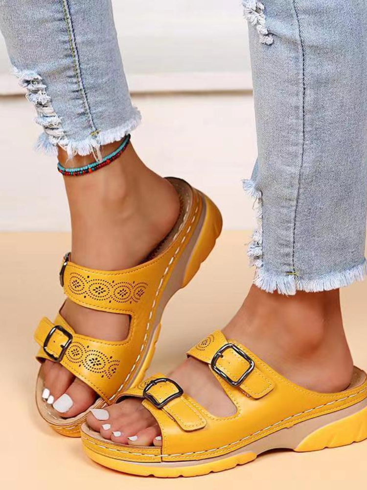 Scout - Breathable Adjustable Women's Leather Sandals with Arch Support