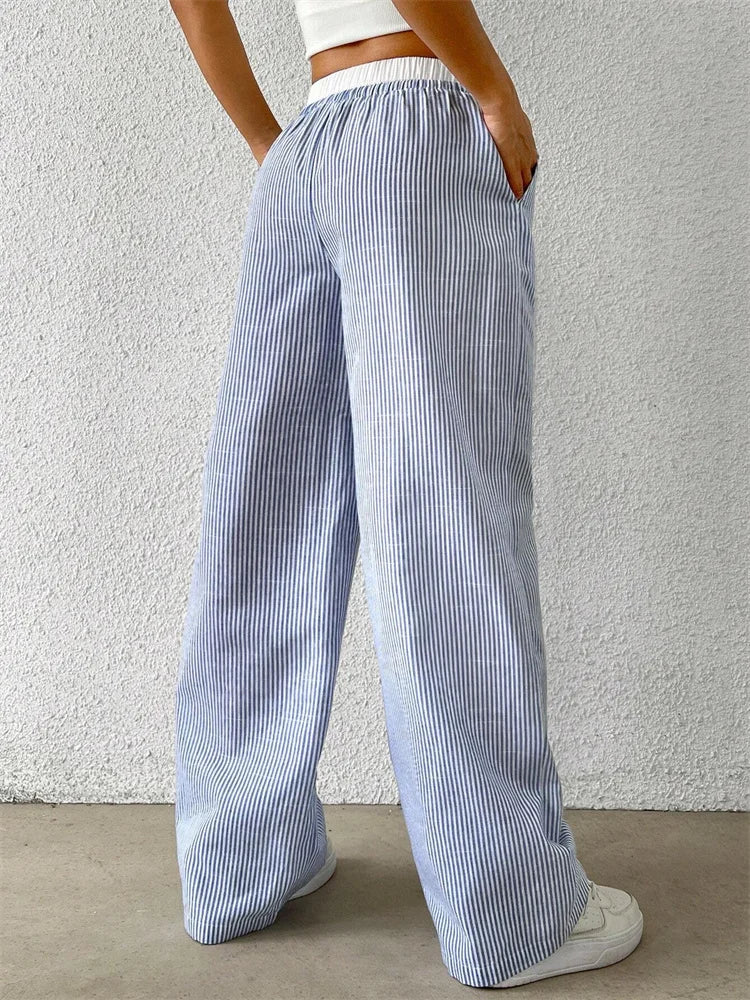 Quinlan - Comfortable Striped Cotton Trousers for Casual Days