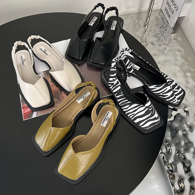 Michaela - Stylish Slingback Sandals with Square Toe for Women