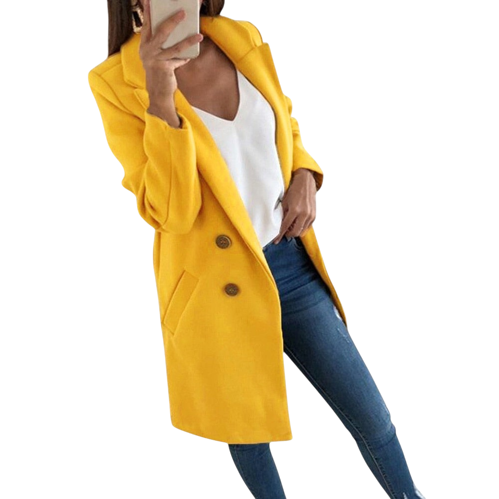 Liz - Elegant Jazz Coat for Women with Chic Turn-Up Collar