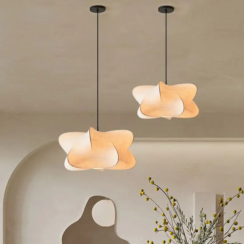Glowyn - Wabi Sabi Silk Hanging Lamp Elegant Ambient Light For Home