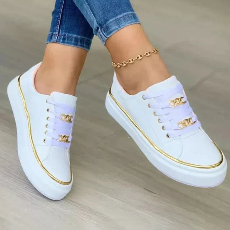 Dorothea- Comfortable Women's Sneakers with Stylish Chain Detail