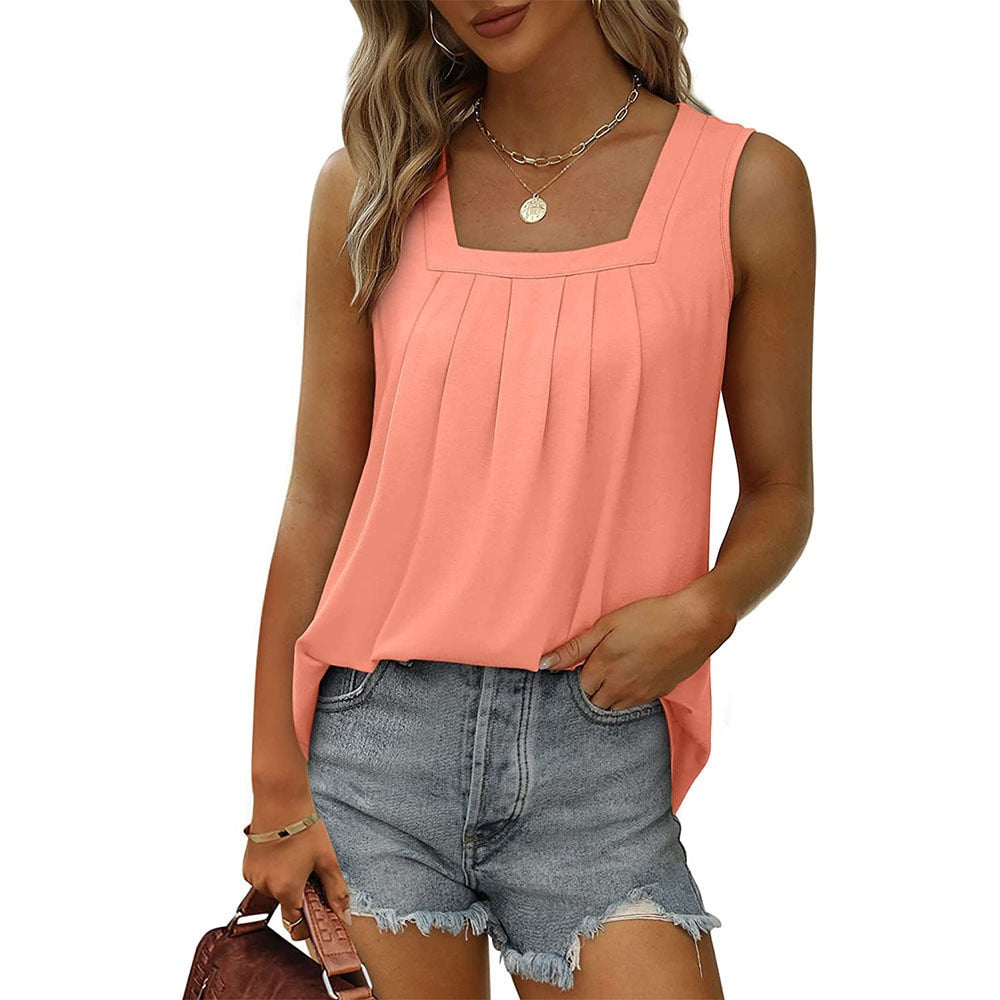 Kyra - Stylish Sleeveless Top with Square Neckline and Flattering Fit