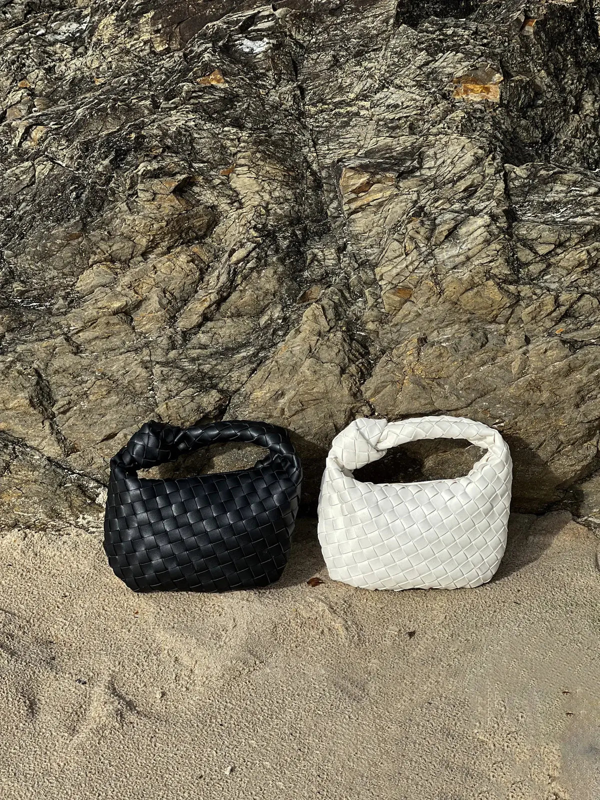 Trisha - Vegan Leather Woven Shoulder Bag Handbag For Everyday Use