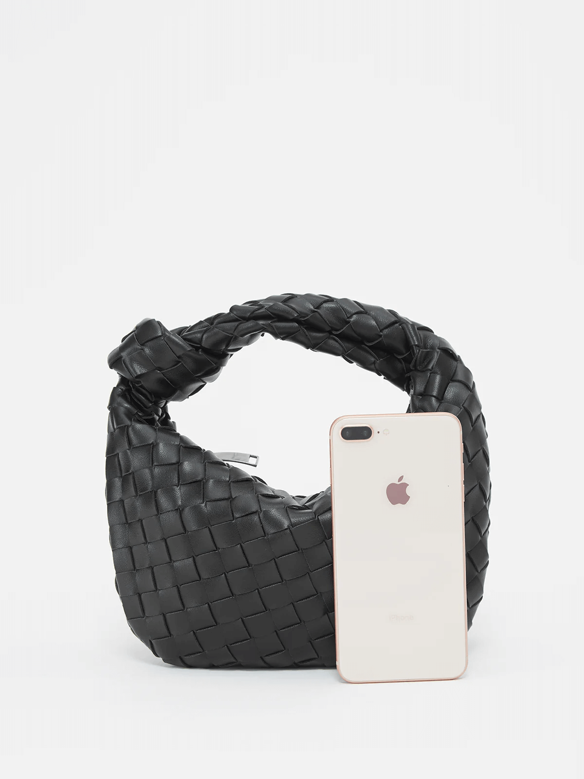 Trisha - Vegan Leather Woven Shoulder Bag Handbag For Everyday Use