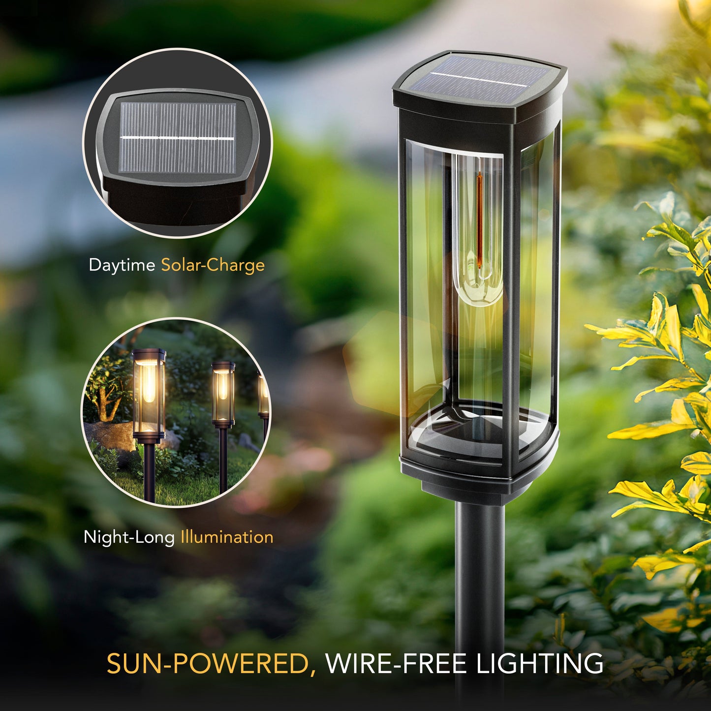 Brynn - Solar powered outdoor pathway lights with sleek modern design