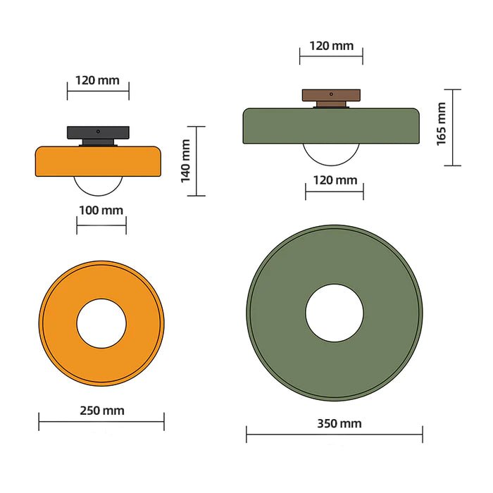 Alvarra - Modern Round Ceiling Lamp With Orange Ring And Ball
