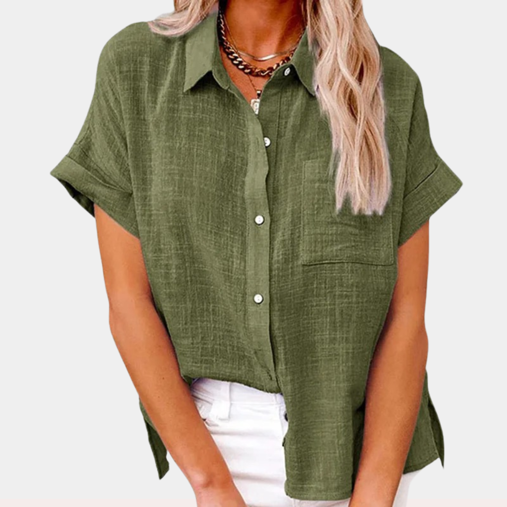 Jazmin - Airy Cotton Linen Blouse For Women Lightweight Summer