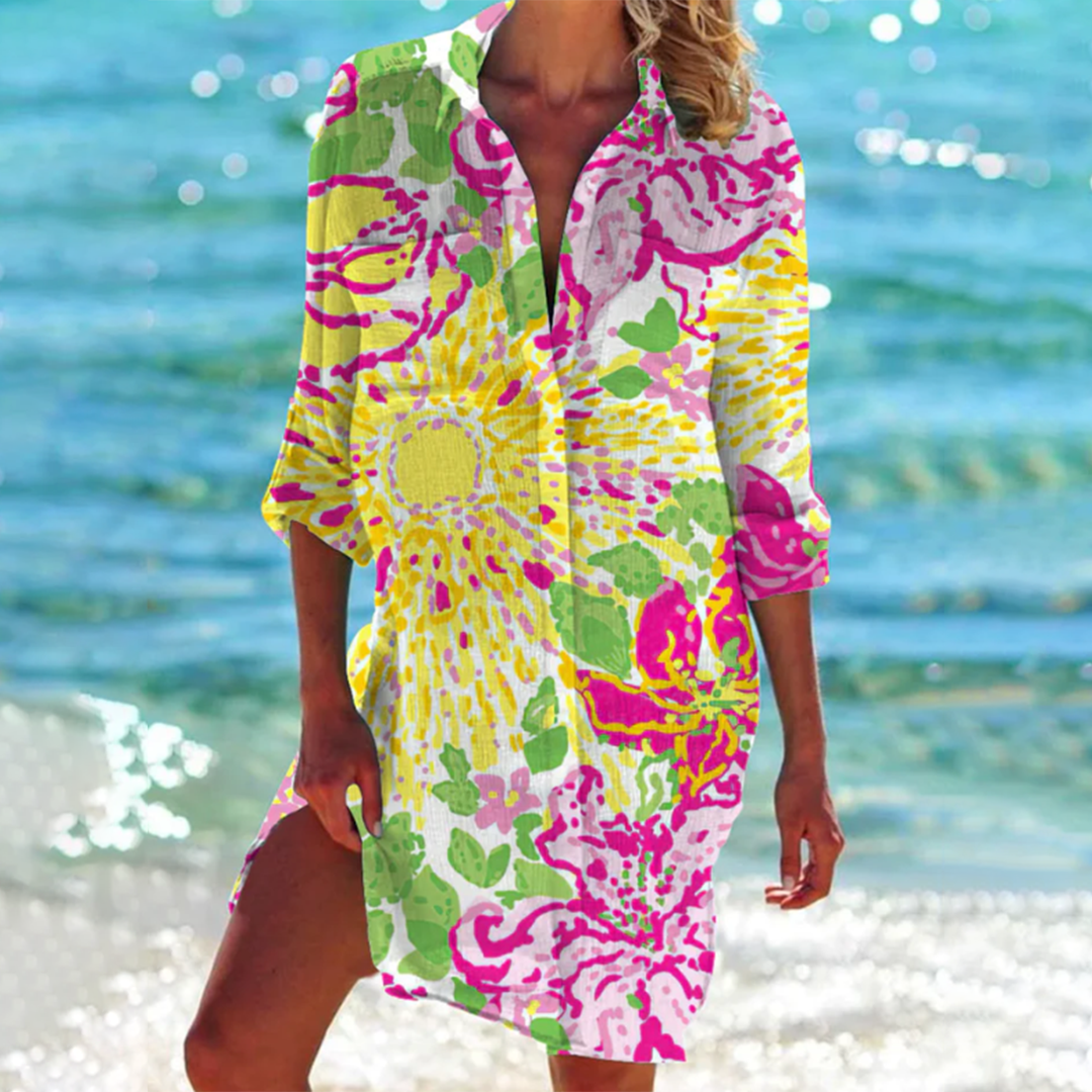 Valencia - Classic Summer Women's Dress with Vibrant Colors and Unique Design