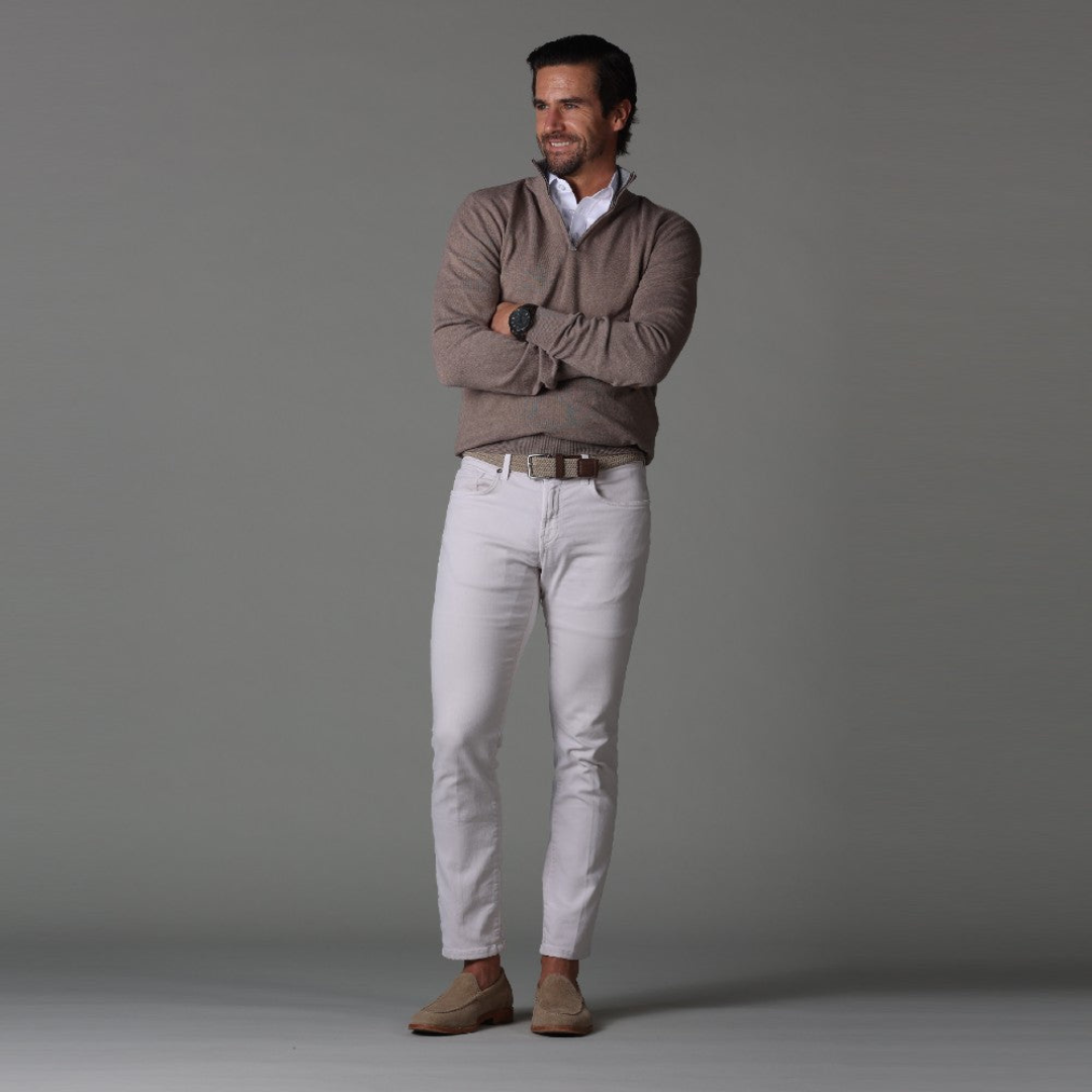 Benjamin - Men's Slim Fit White Business Shirt in Premium Cotton