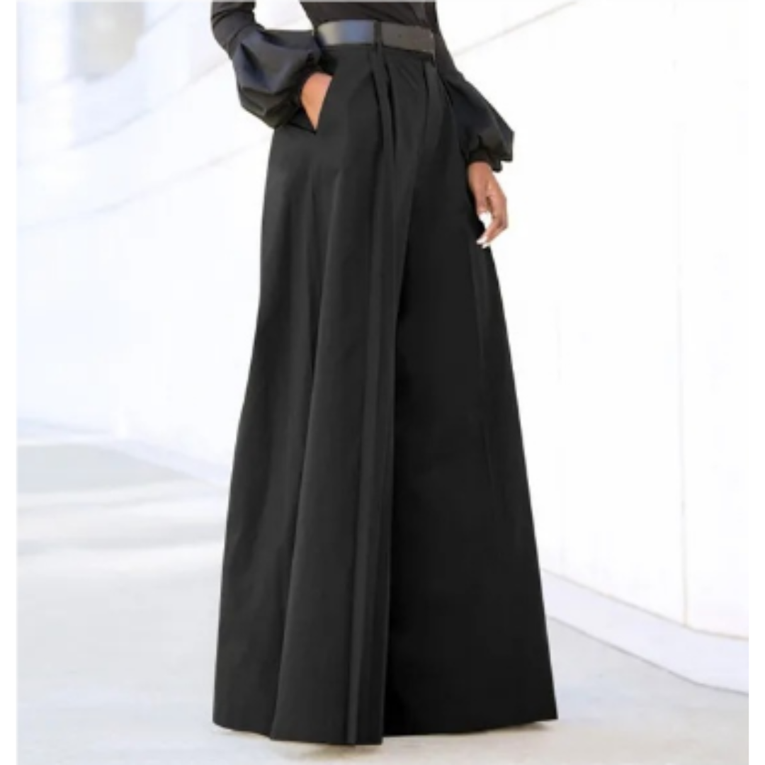 Malachia - Elegant Solid Color Wide Leg Women's Pants for Stylish Comfort