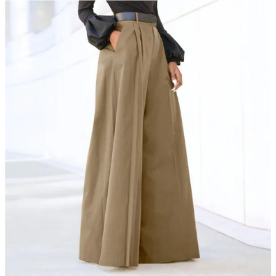 Malachia - Elegant Solid Color Wide Leg Women's Pants for Stylish Comfort