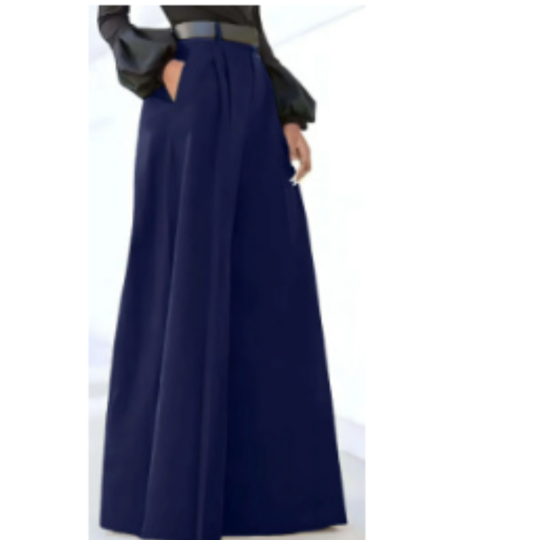 Malachia - Elegant Solid Color Wide Leg Women's Pants for Stylish Comfort