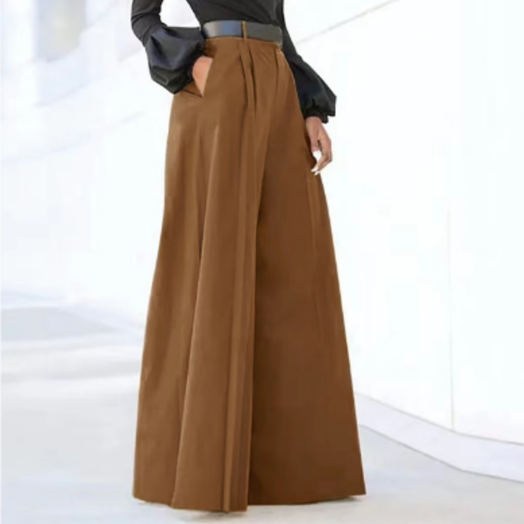 Malachia - Elegant Solid Color Wide Leg Women's Pants for Stylish Comfort