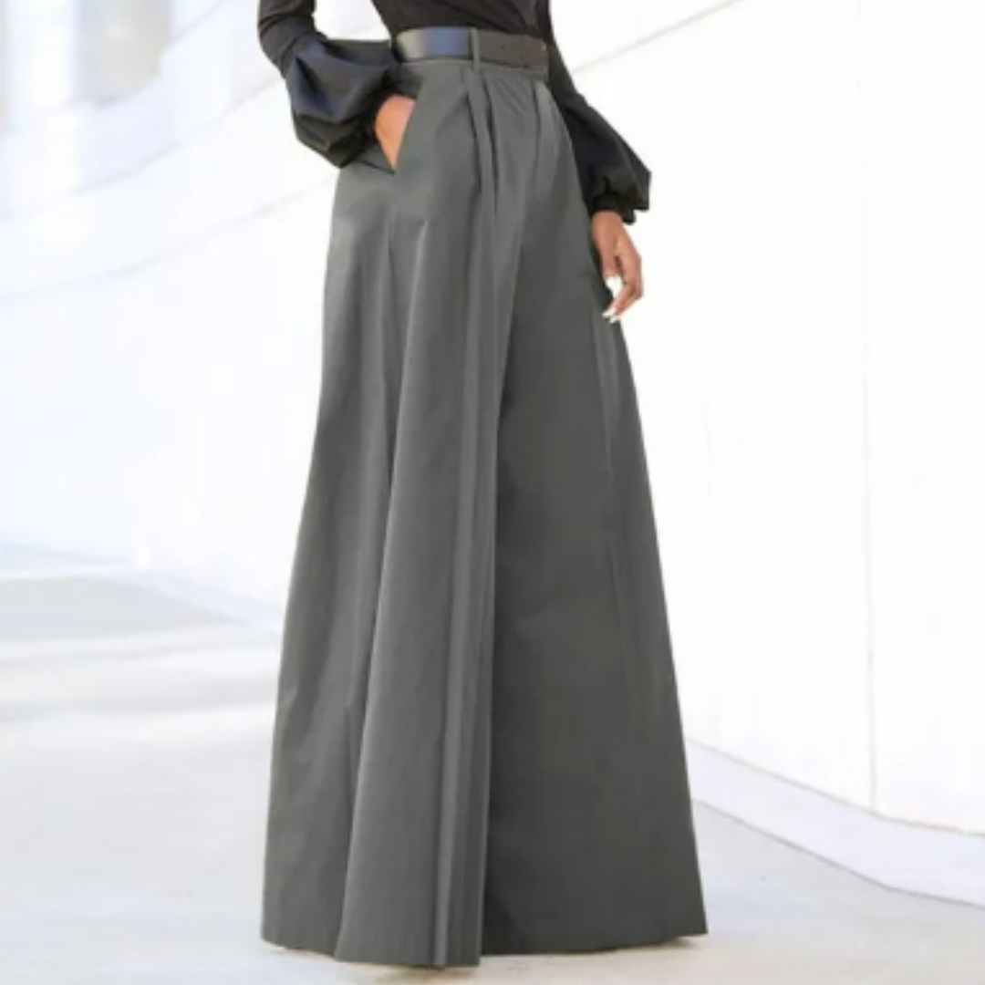 Malachia - Elegant Solid Color Wide Leg Women's Pants for Stylish Comfort