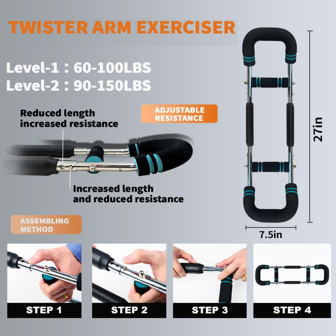 Benchora - TwisterFlex Adjustable Power Twister For Forearms Chest Gym