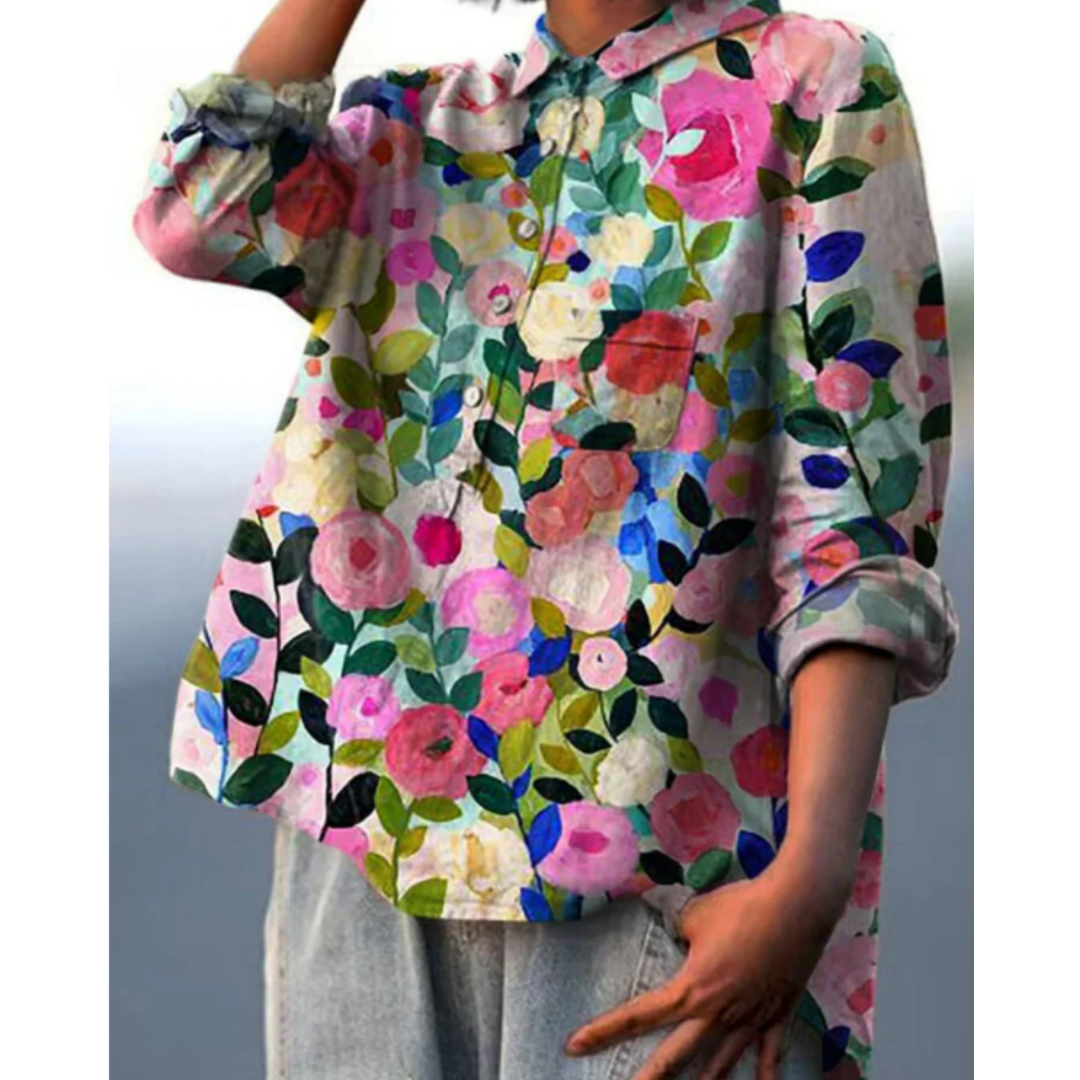 Fritha - Stylish Women's Blouse with Floral Print Design