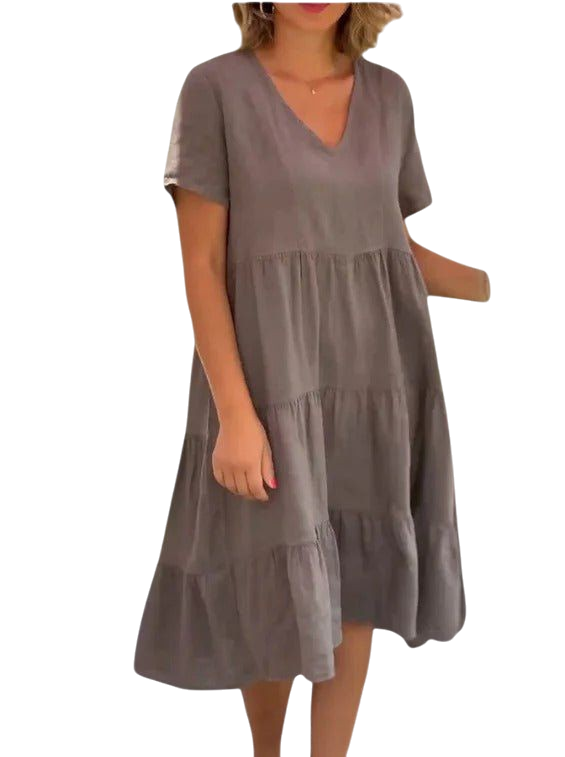 Tessa - Lightweight Flowing V-neck Dress for Casual Elegance
