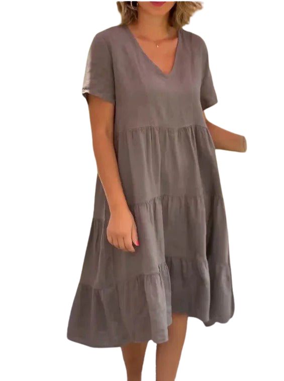 Tessa - Lightweight Flowing V-neck Dress for Casual Elegance