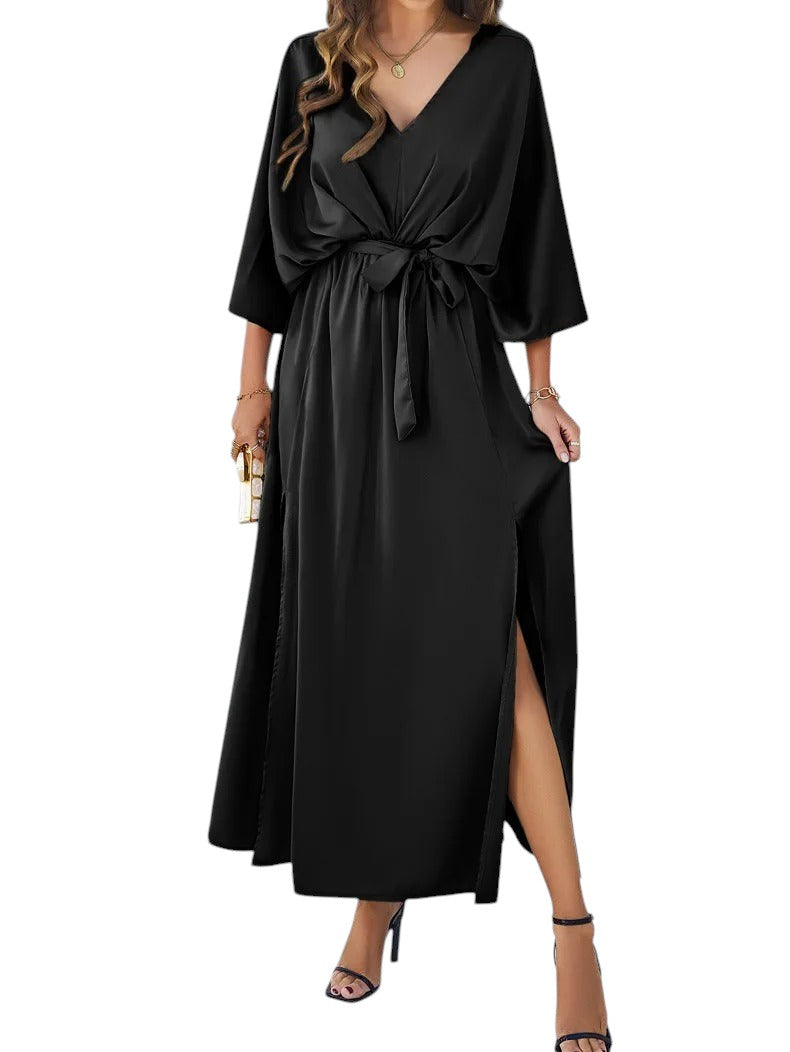 Illyria - Elegant Long Dress with Slit and Flattering Silhouette