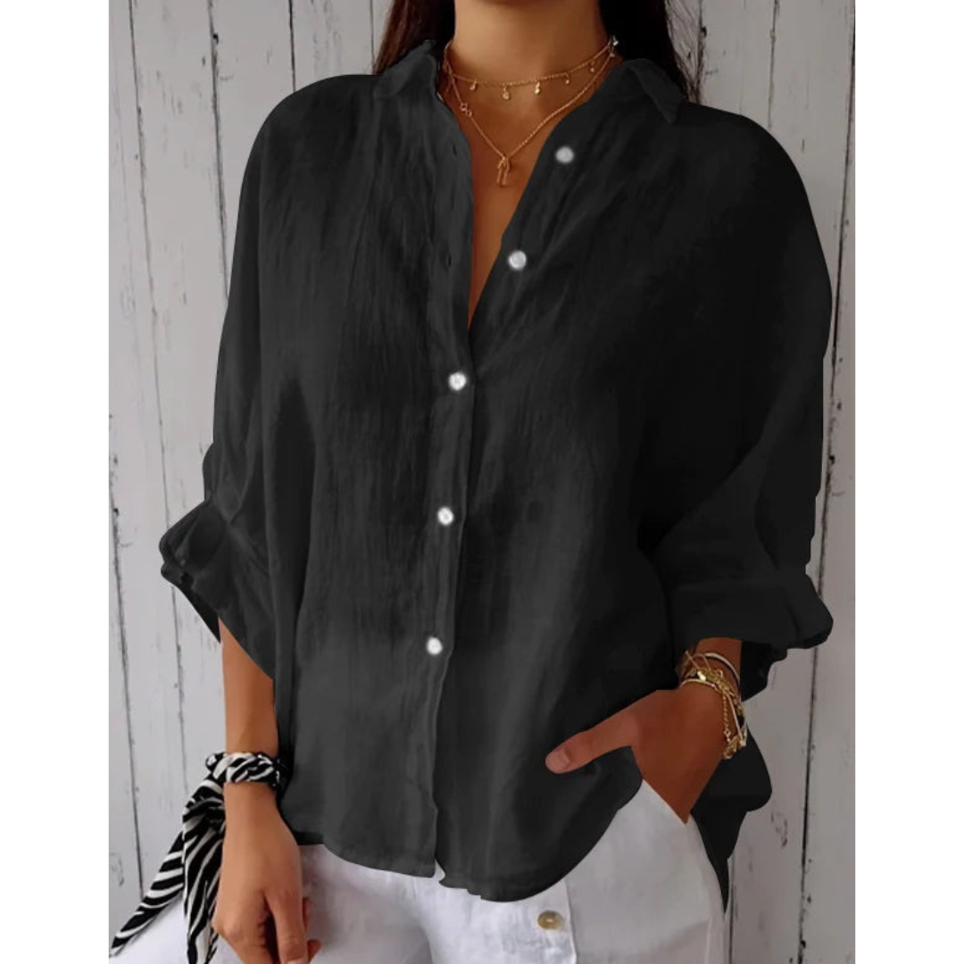 Chrissy - Comfortable Women's Blouse in Premium Cotton and Linen Blend
