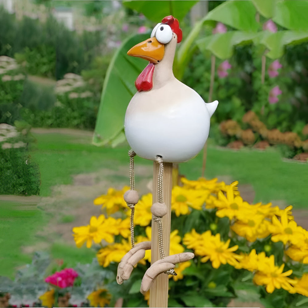 Planora - Funny Large Eyed Chicken Garden Statue Outdoor Decor