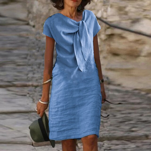 Lisandra - Elegant Chic Dress with Bow Tie Detail and Comfortable Fit