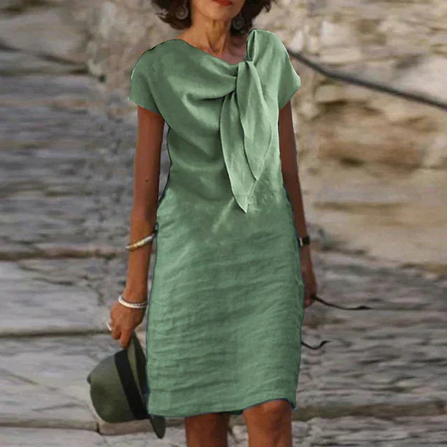 Lisandra - Elegant Chic Dress with Bow Tie Detail and Comfortable Fit