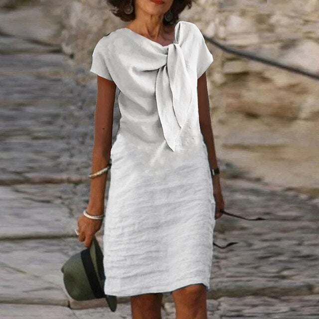 Lisandra - Elegant Chic Dress with Bow Tie Detail and Comfortable Fit