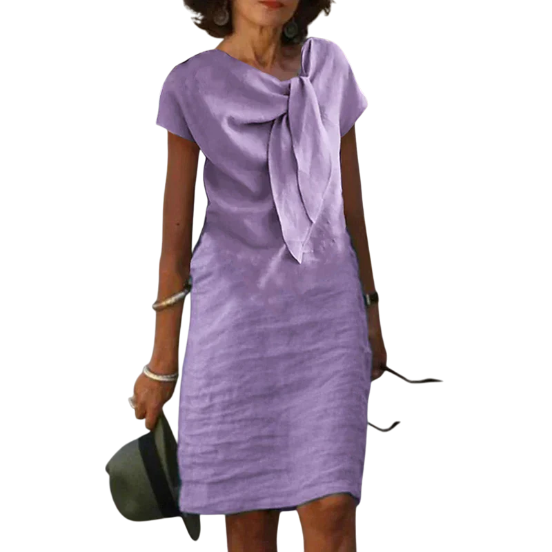 Lisandra - Elegant Chic Dress with Bow Tie Detail and Comfortable Fit