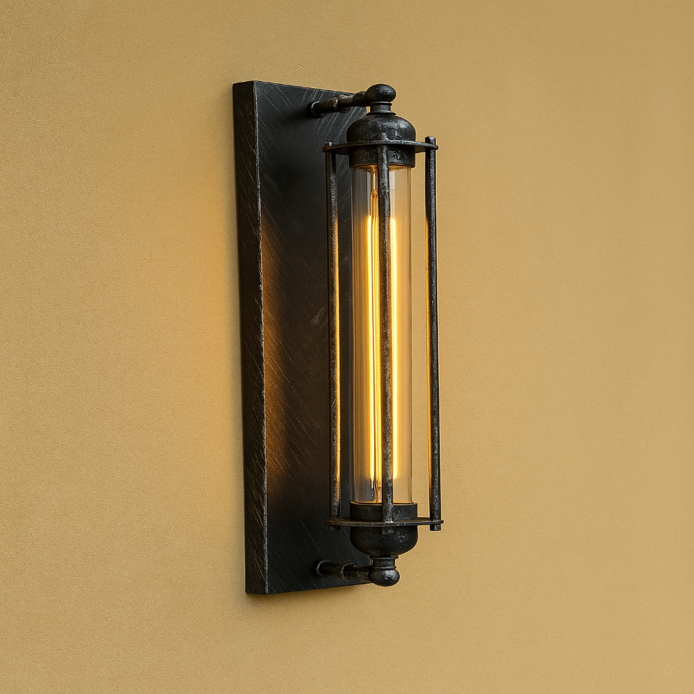 Covoria - Vintage Wall LED Light With Matte Black Metal Finish
