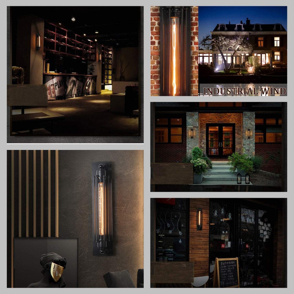 Covoria - Vintage Wall LED Light With Matte Black Metal Finish