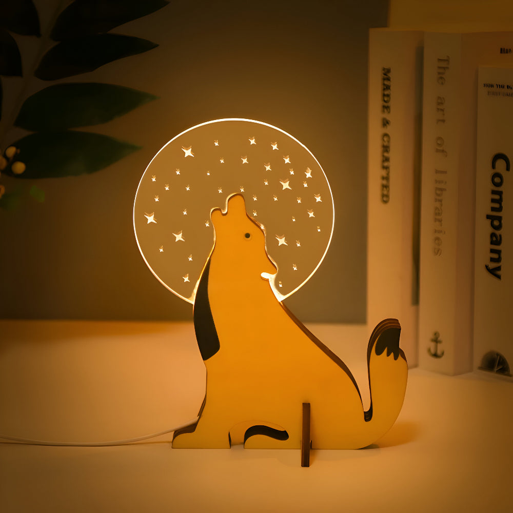 Evynor - Wildlife Table Lamp Pelican Night Light Wood Acrylic LED