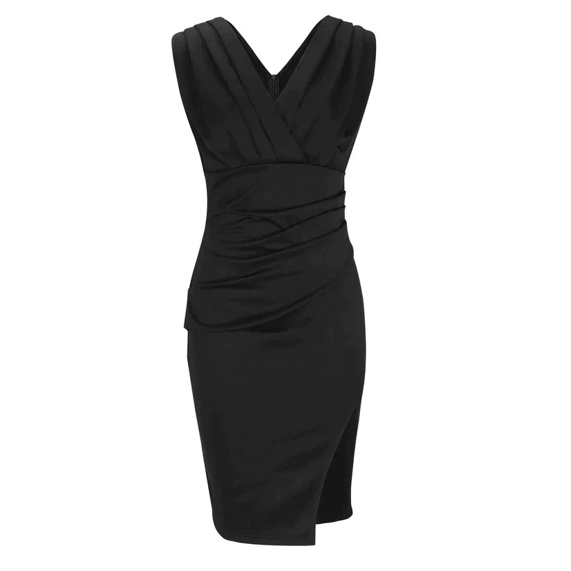 Alda - Elegant Midi Dress with Sleek Design and Chic Slit