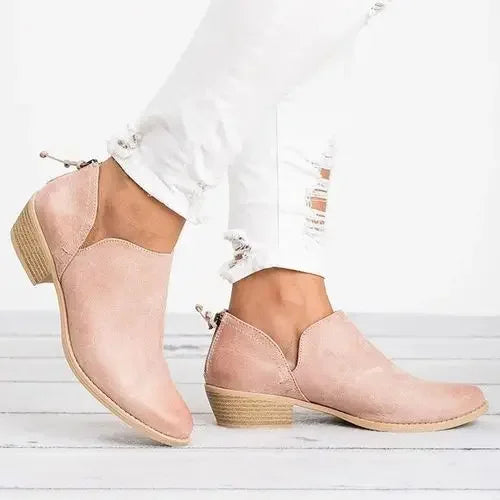 Bree - Stylish Heeled Ankle Boots with Chunky Heel and Suede Upper