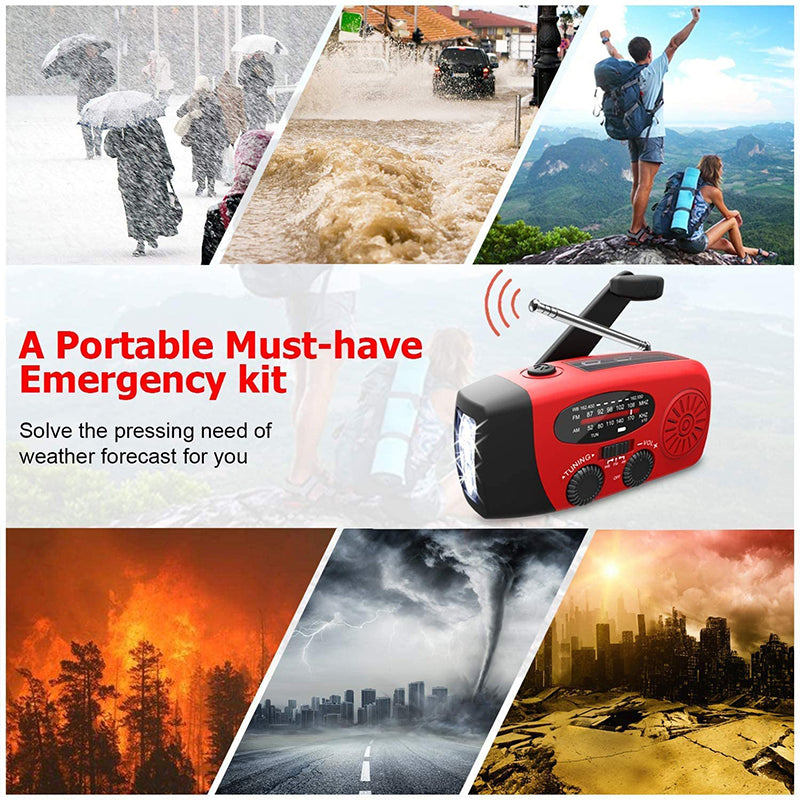 Evania - Self Powered Emergency Radio Hand Crank Solar Power Bank