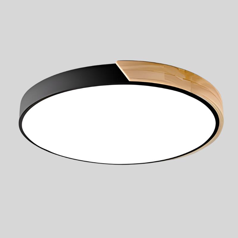 NestGLow - Modern Nordic Wooden Circular Ceiling Light for Elegant Interiors