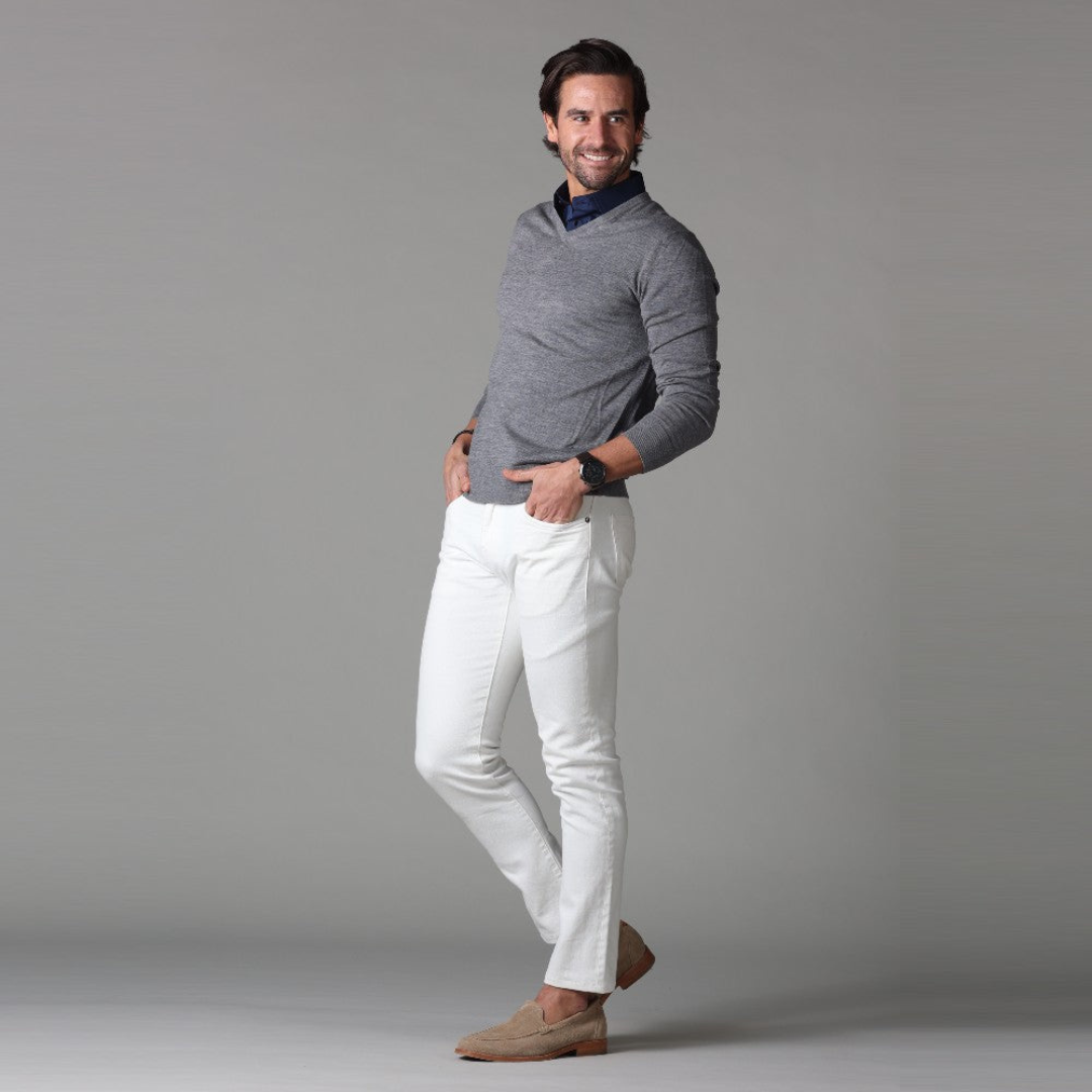 Albie - Stylish Men's Slim Fit Business Shirt in Navy Blue