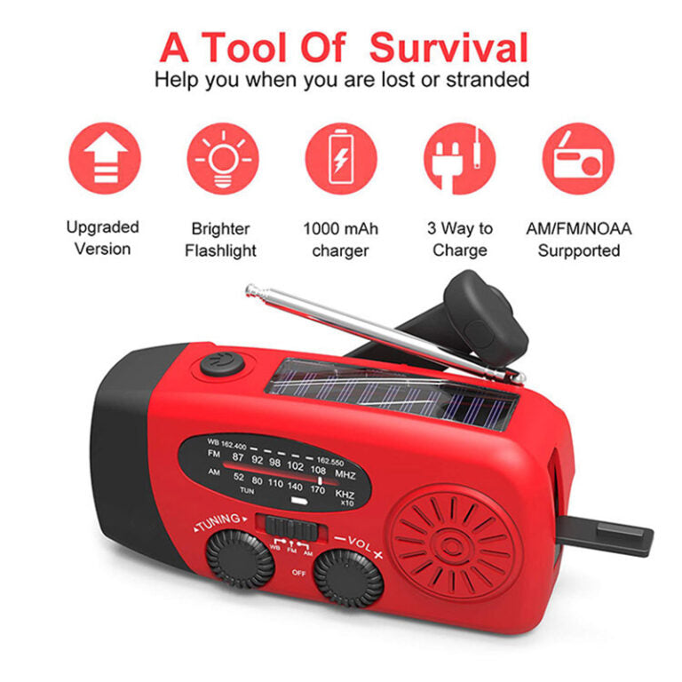 Evania - Self Powered Emergency Radio Hand Crank Solar Power Bank