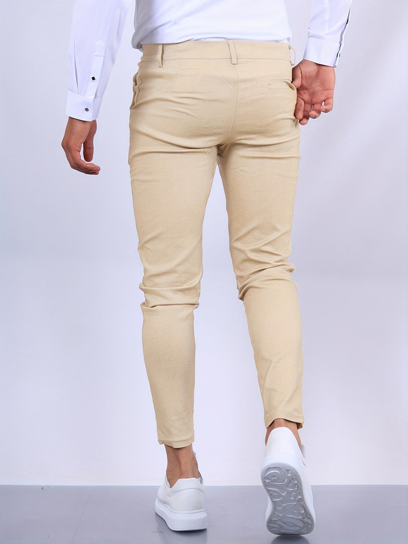 Hugh - Slim Fit Business Trousers For Men In Stretch