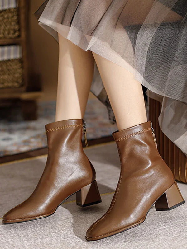 Karolina - Elegant Women's Toe Zipper Boots for Sophisticated Style