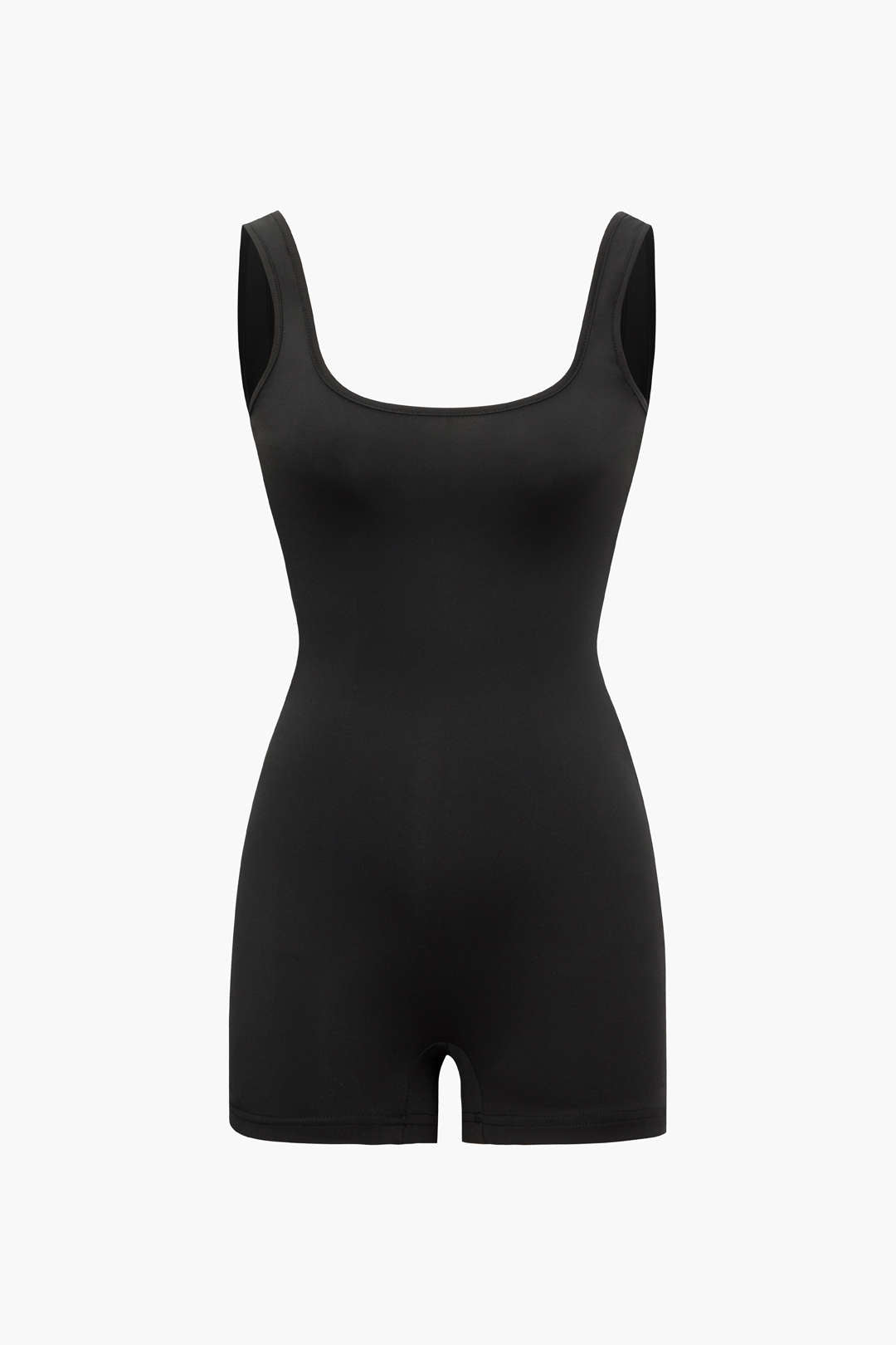 Olivette - Basic Solid Square Neck Romper for Effortless Style