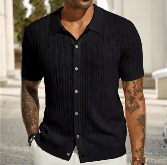 Aiden - Stylish Knit Summer Shirt for Men by Leoven - Elegant Comfort