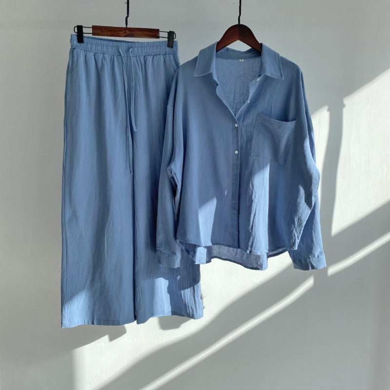 Malaysia - Linen Shirt And Cotton High Waist Pants Ensemble