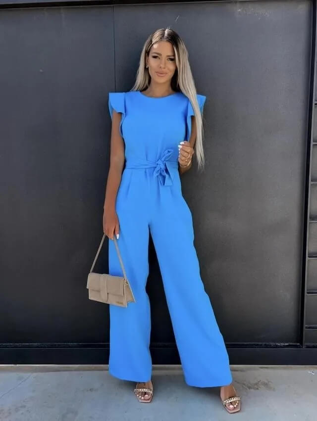 Cindy - Elegant Women's Jumpsuit With Flutter Sleeve