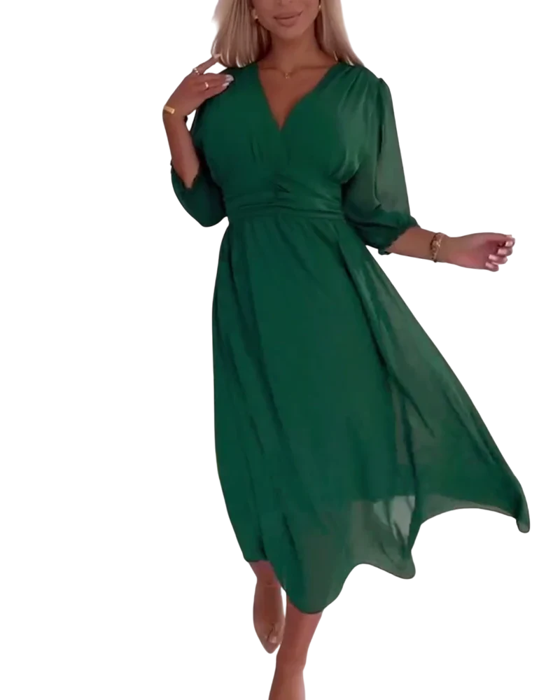 Hayley - Luxurious Elbow-Length Dress for Women in Elegant A-Line Style