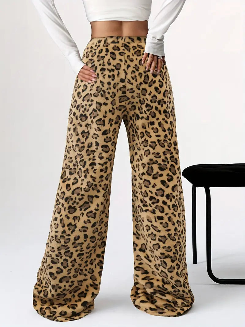 Tarian - Stylish Leopard Print Lounge Trousers with Drawstring Waistband