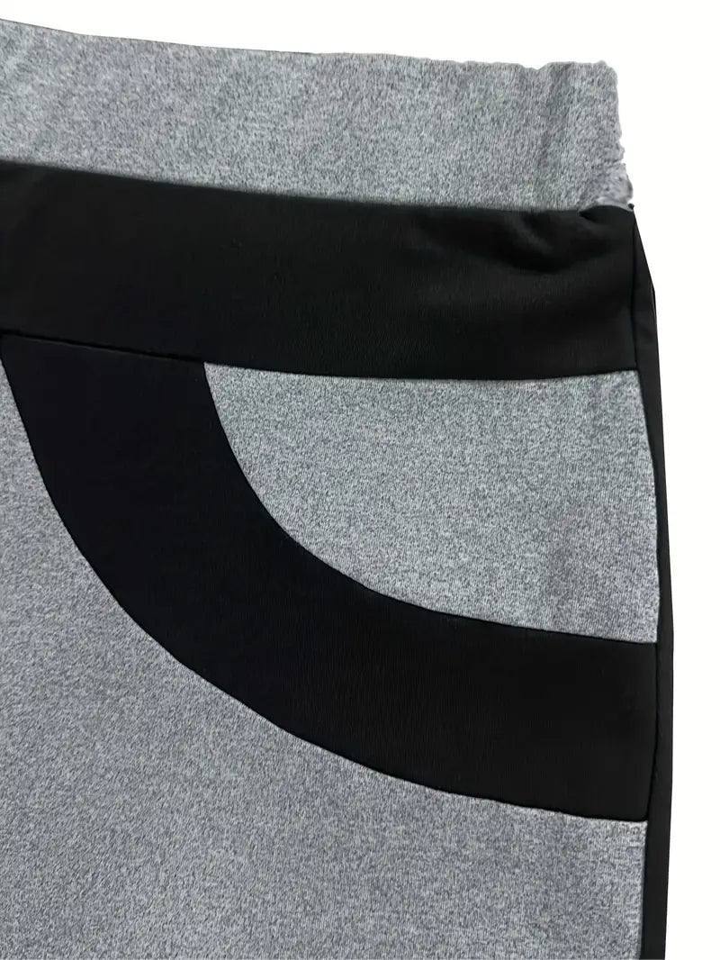 Delphine - Stylish Wide-Leg Trousers with Color Block Design