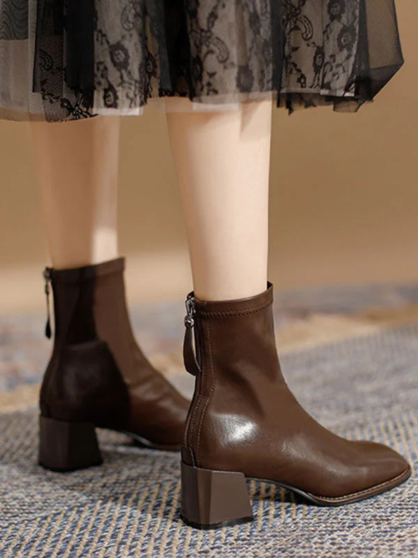 Karolina - Elegant Women's Toe Zipper Boots for Sophisticated Style