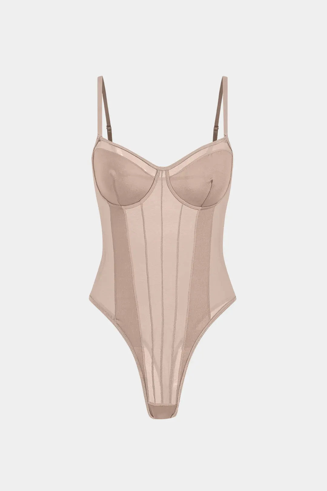 Fay - Sexy Backless Mesh Women's Sheer Corset Bodysuit for Stunning Allure